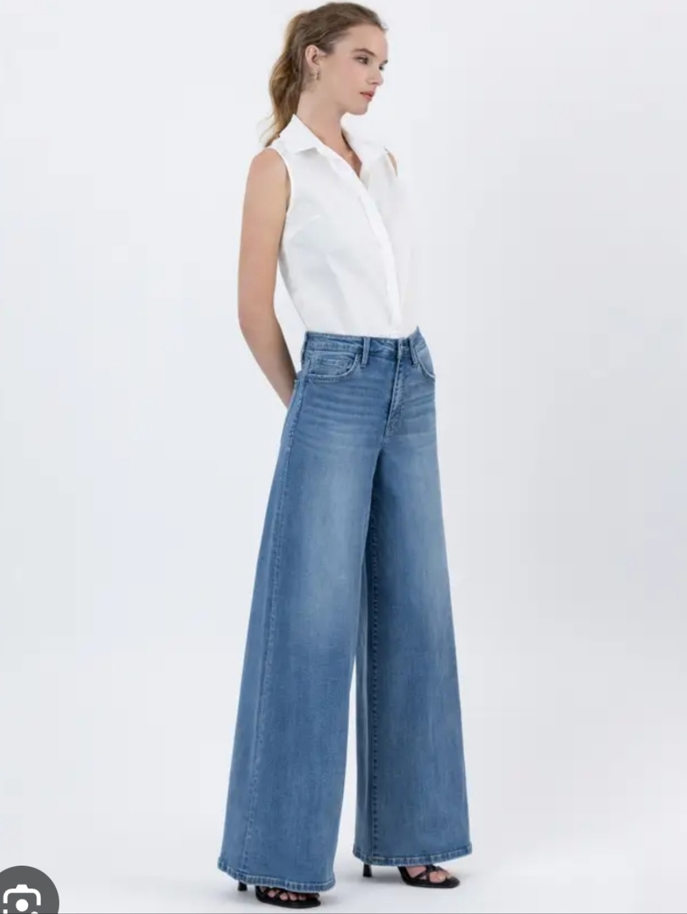 Lovervet by vervet NWT High Rise Palazzo Jeans Sz 30 11 - Picture 3 of 9